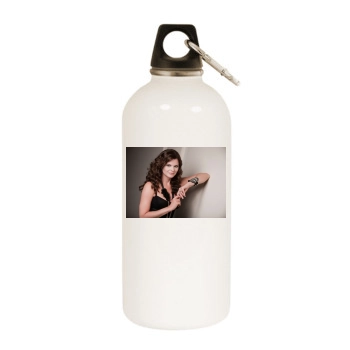 Heather Tom White Water Bottle With Carabiner