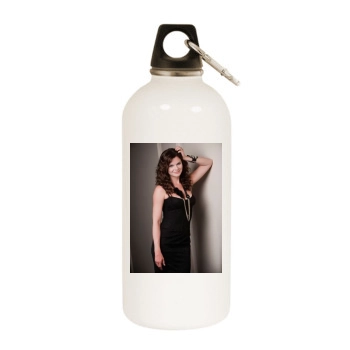 Heather Tom White Water Bottle With Carabiner