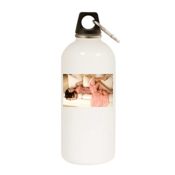 Heather Tom White Water Bottle With Carabiner