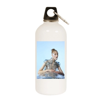 Hedvig Palm White Water Bottle With Carabiner