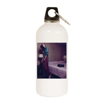 Hedvig Palm White Water Bottle With Carabiner