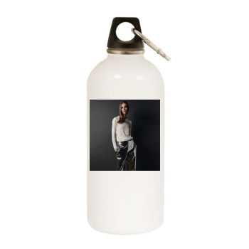 Hedvig Palm White Water Bottle With Carabiner