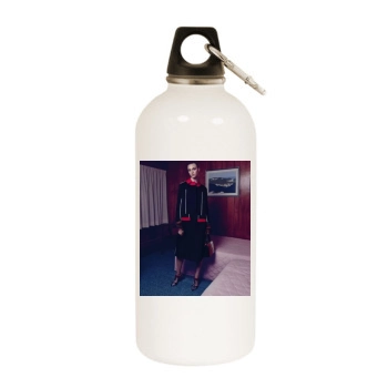 Hedvig Palm White Water Bottle With Carabiner