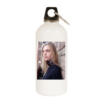 Hedvig Palm White Water Bottle With Carabiner