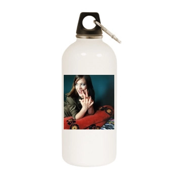 Heike Makatsch White Water Bottle With Carabiner