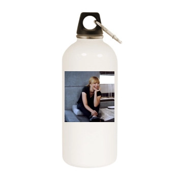 Heike Makatsch White Water Bottle With Carabiner