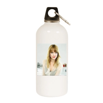 Heike Makatsch White Water Bottle With Carabiner