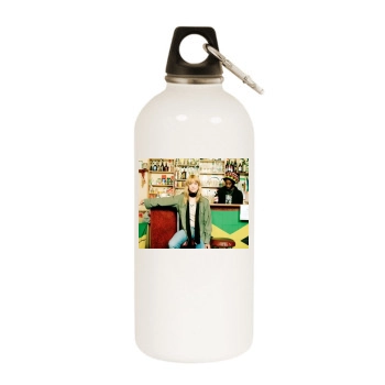 Heike Makatsch White Water Bottle With Carabiner