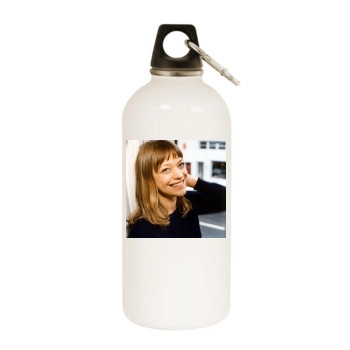 Heike Makatsch White Water Bottle With Carabiner