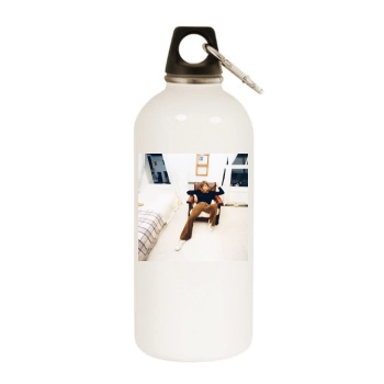 Heike Makatsch White Water Bottle With Carabiner