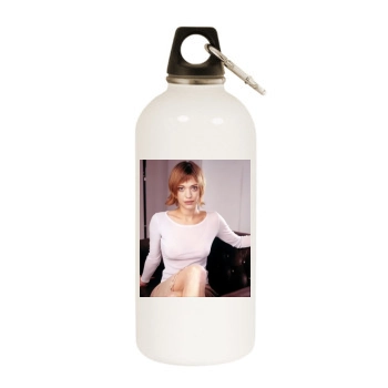 Heike Makatsch White Water Bottle With Carabiner