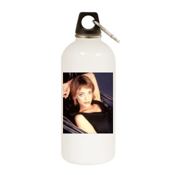 Heike Makatsch White Water Bottle With Carabiner