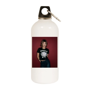 Heike Makatsch White Water Bottle With Carabiner