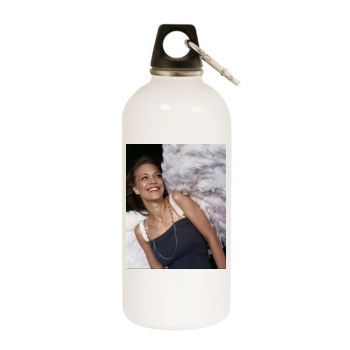 Heike Makatsch White Water Bottle With Carabiner