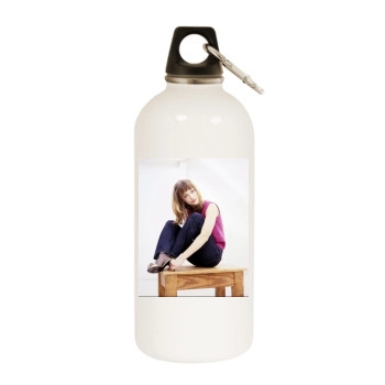 Heike Makatsch White Water Bottle With Carabiner