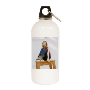 Heike Makatsch White Water Bottle With Carabiner