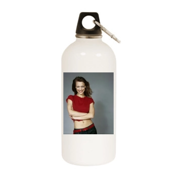 Heike Makatsch White Water Bottle With Carabiner