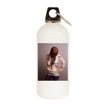 Heike Makatsch White Water Bottle With Carabiner