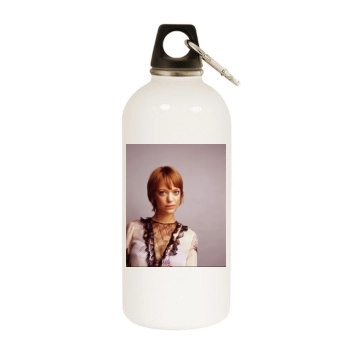 Heike Makatsch White Water Bottle With Carabiner