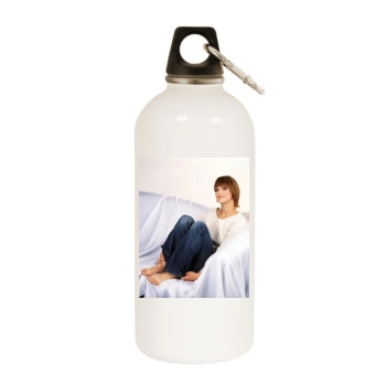 Heike Makatsch White Water Bottle With Carabiner