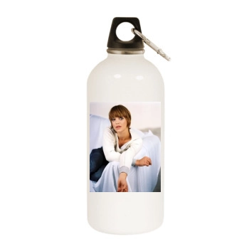 Heike Makatsch White Water Bottle With Carabiner