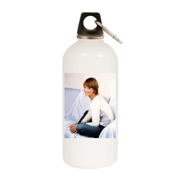 Heike Makatsch White Water Bottle With Carabiner