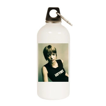 Heike Makatsch White Water Bottle With Carabiner