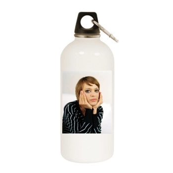 Heike Makatsch White Water Bottle With Carabiner