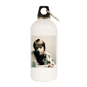 Heike Makatsch White Water Bottle With Carabiner