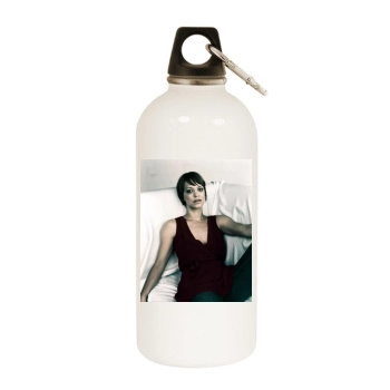 Heike Makatsch White Water Bottle With Carabiner