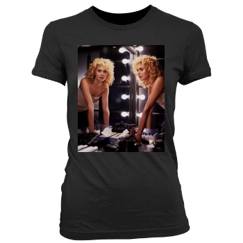 Hilarie Burton Women's Junior Cut Crewneck T-Shirt