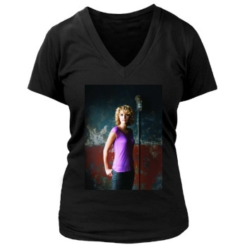 Hilarie Burton Women's Deep V-Neck TShirt