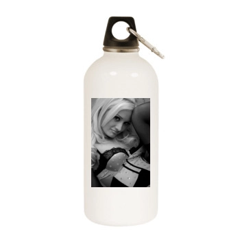 Holly Madison White Water Bottle With Carabiner