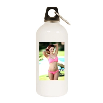 Holly Madison White Water Bottle With Carabiner