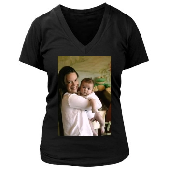 Holly Marie Combs Women's Deep V-Neck TShirt