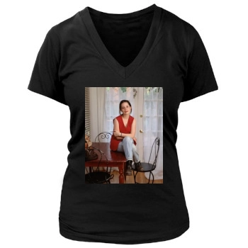 Holly Marie Combs Women's Deep V-Neck TShirt