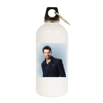 Hugh Jackman White Water Bottle With Carabiner