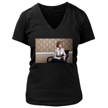 Jane Fonda Women's Deep V-Neck TShirt