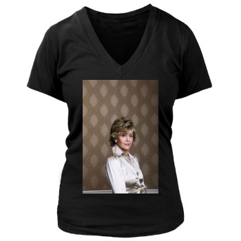 Jane Fonda Women's Deep V-Neck TShirt