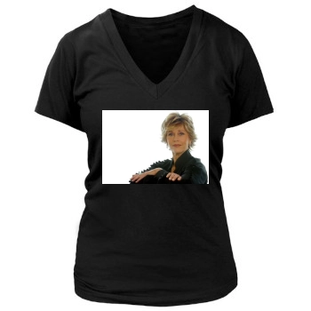 Jane Fonda Women's Deep V-Neck TShirt