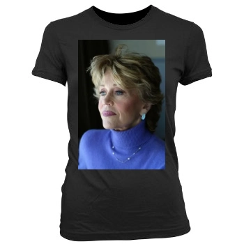 Jane Fonda Women's Junior Cut Crewneck T-Shirt