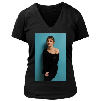 Haley Bennett Women's Deep V-Neck TShirt