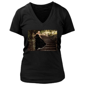 Haley Bennett Women's Deep V-Neck TShirt