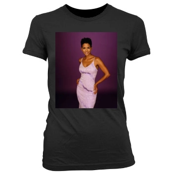 Halle Berry Women's Junior Cut Crewneck T-Shirt