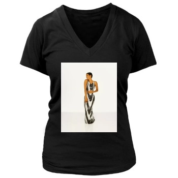 Halle Berry Women's Deep V-Neck TShirt