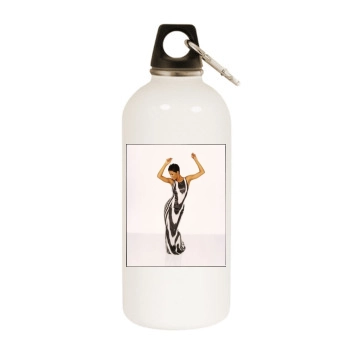 Halle Berry White Water Bottle With Carabiner