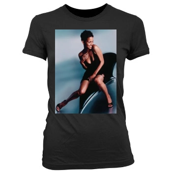 Halle Berry Women's Junior Cut Crewneck T-Shirt