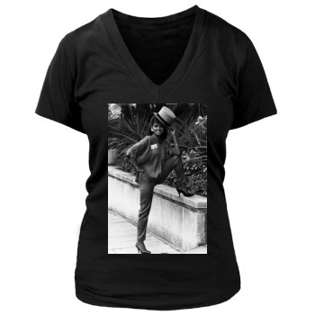 Halle Berry Women's Deep V-Neck TShirt