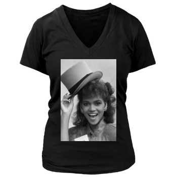 Halle Berry Women's Deep V-Neck TShirt