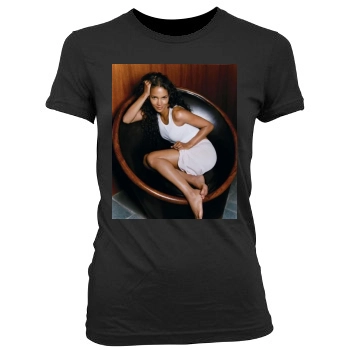 Halle Berry Women's Junior Cut Crewneck T-Shirt